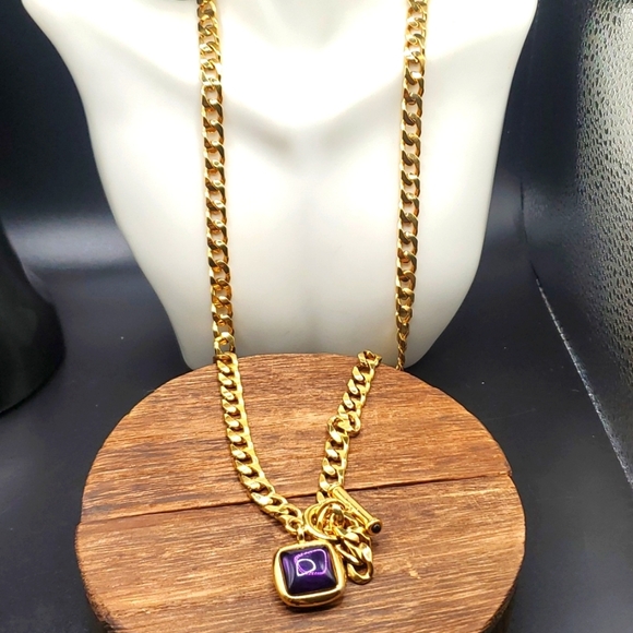 Estate Jewelry - N2704 amythest royal estate chain necklace high end jewlery piece